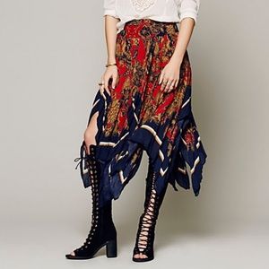 Free People Floral Fly Away Handkerchief Skirt